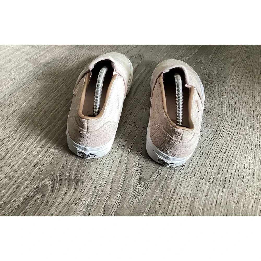 Vans Womens Size 8 Classic Slip On Suede Rose Gold Sneakers Blush Pink Shoes